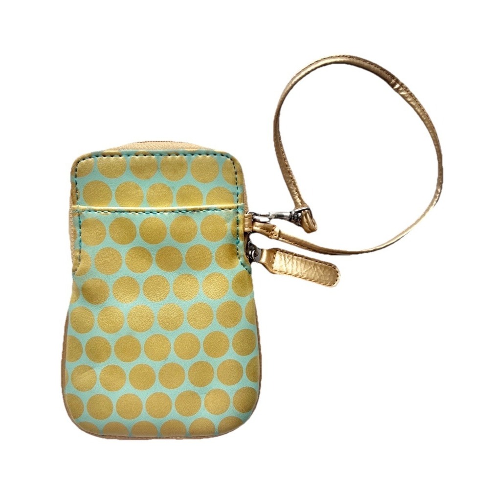 Wristlet Tote Wallet Gold Green Small 4 x 6 Women Clothing Cell Phone Accessory
